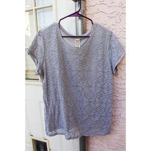 Grey Lace Top